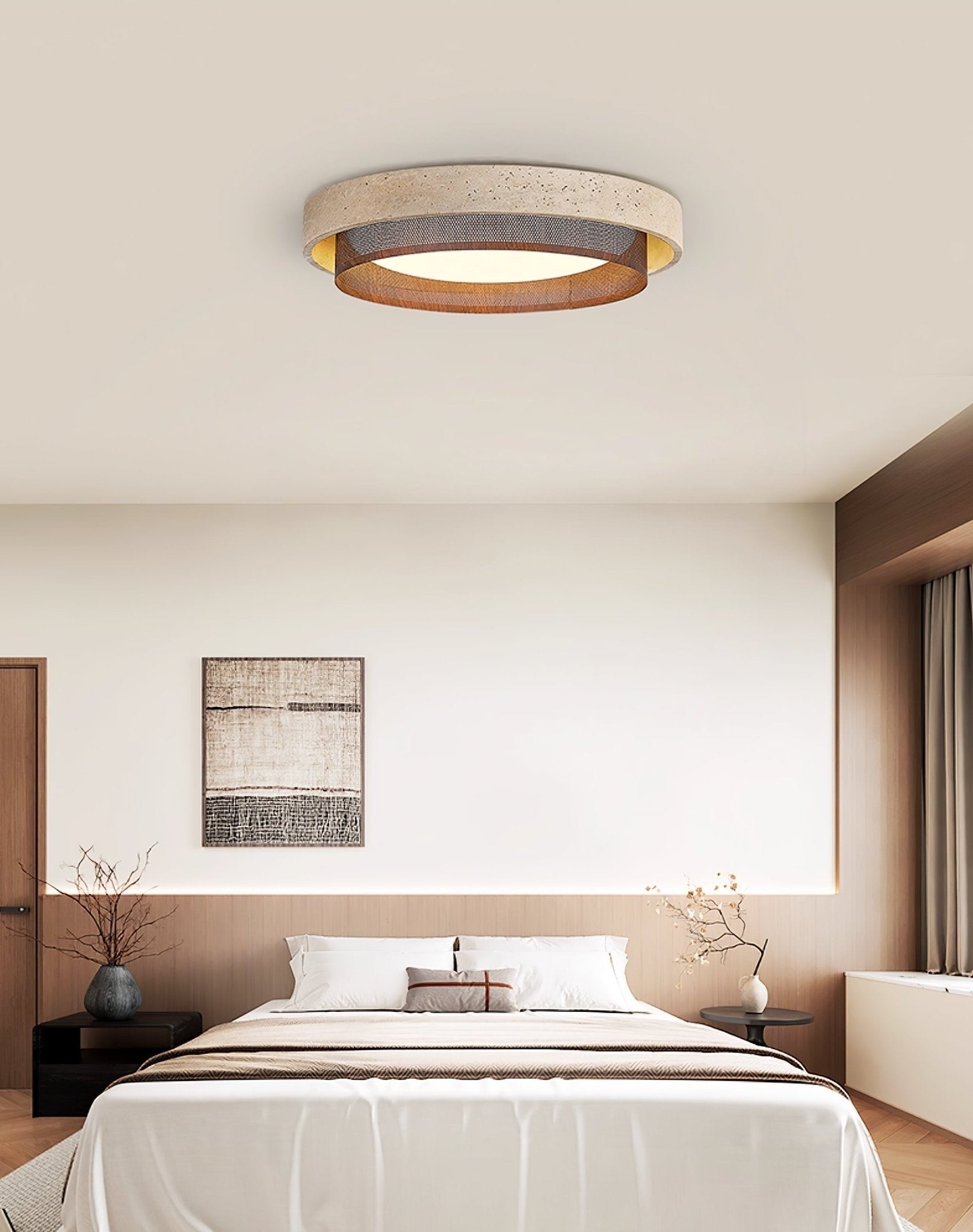 Travara Stone Halo Ceiling Light
