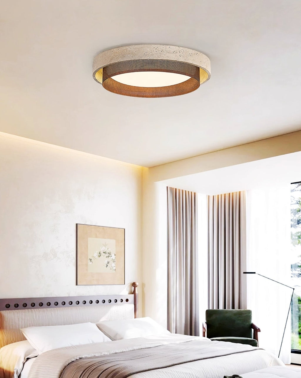 Travara Stone Halo Ceiling Light