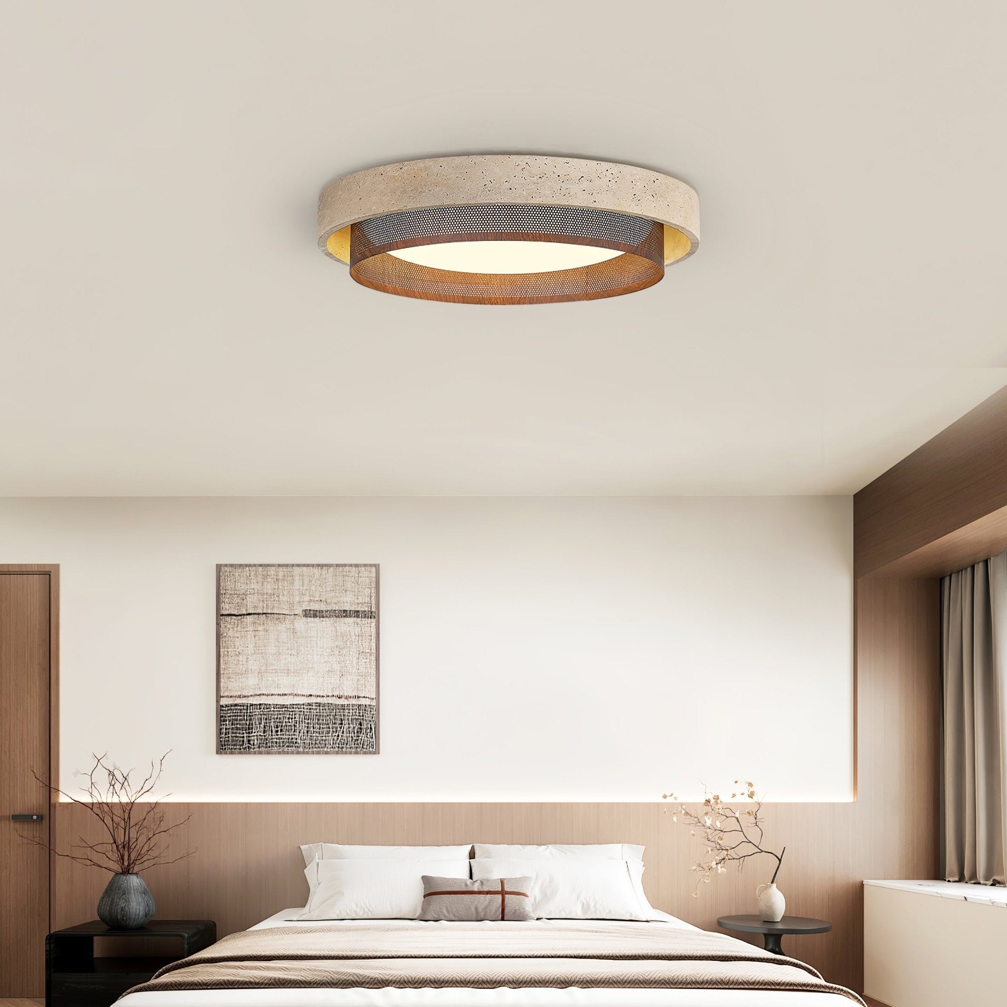 Travara Stone Halo Ceiling Light