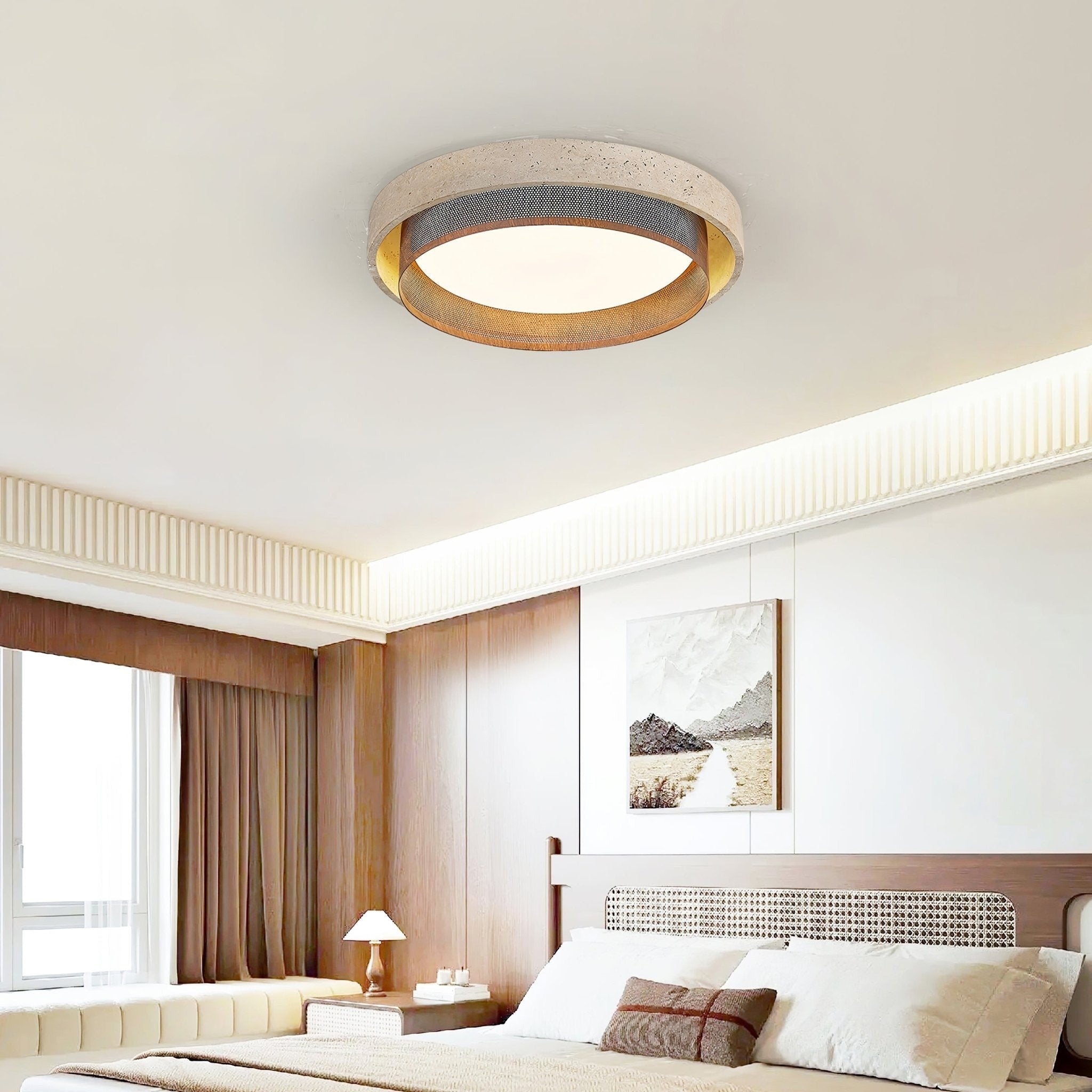 Travara Stone Halo Ceiling Light