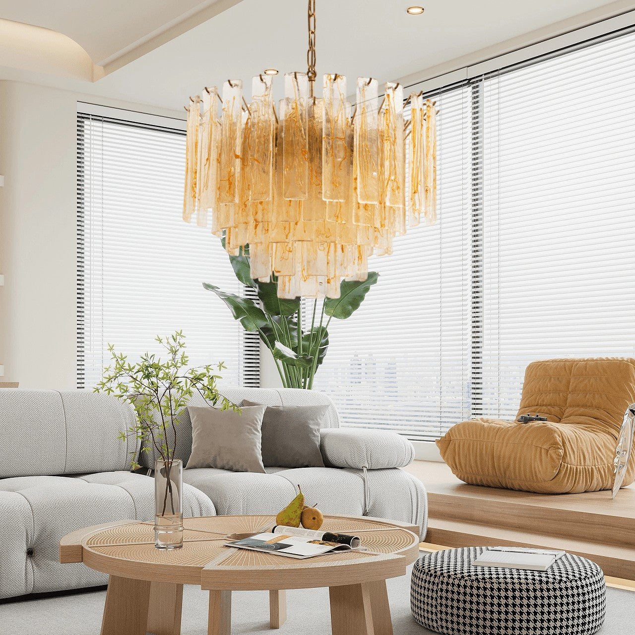 Venezia Amber Glass Chandelier