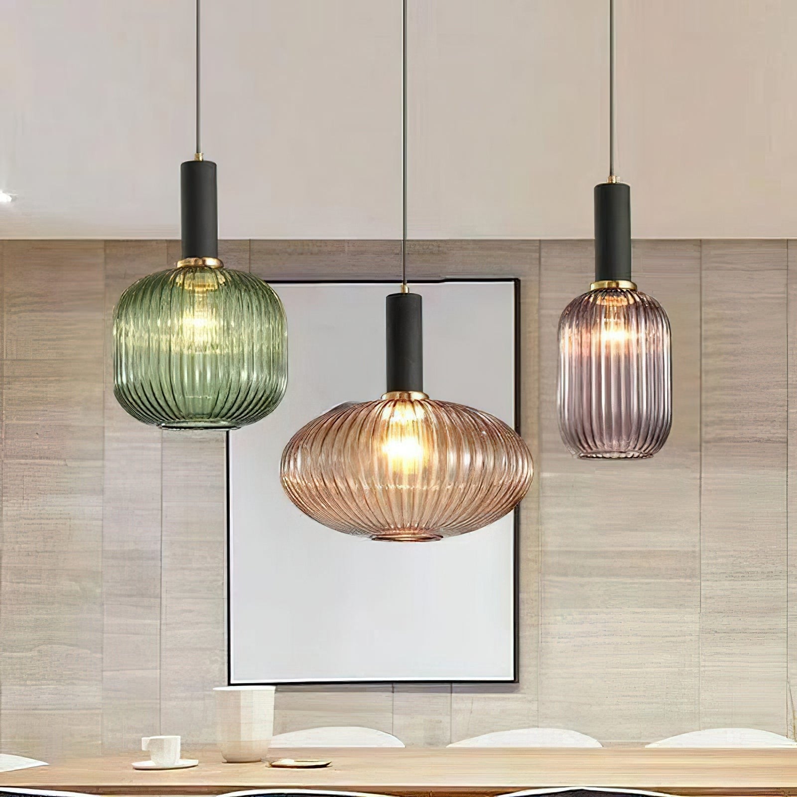 Verelle Ribbed Glass Pendant