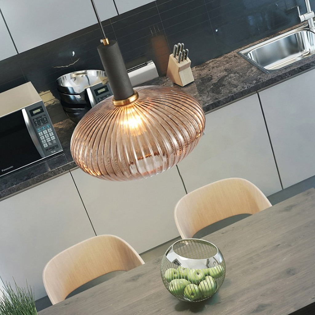 Verelle Ribbed Glass Pendant