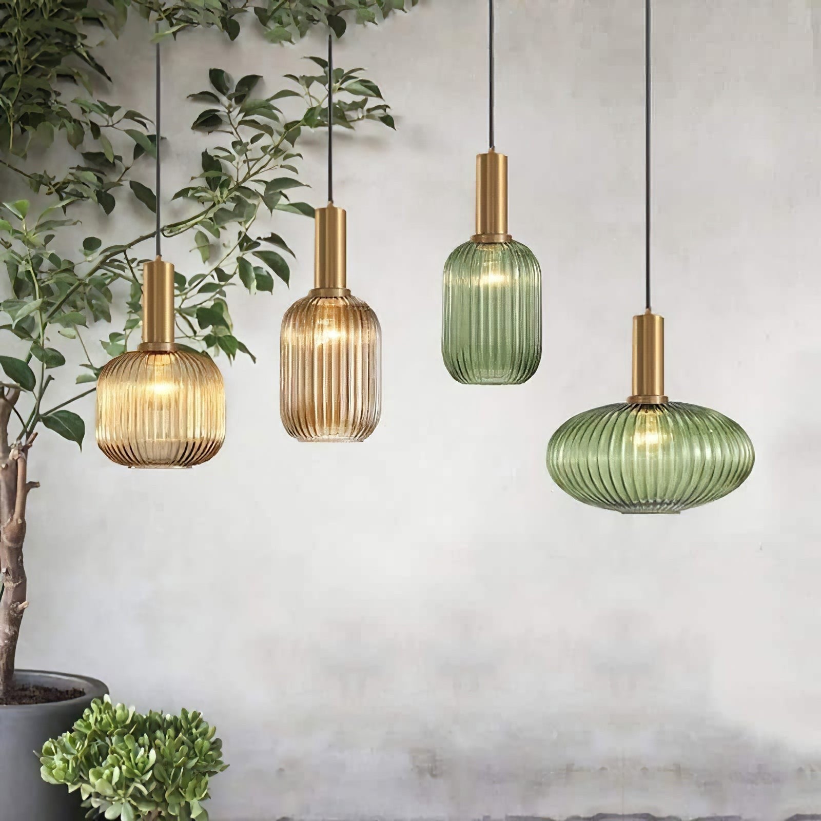 Verelle Ribbed Glass Pendant
