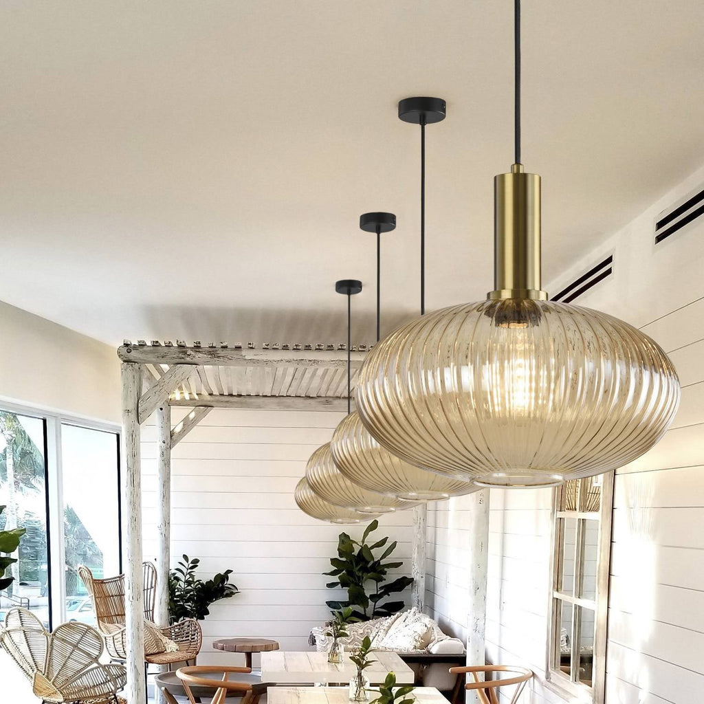 Verelle Ribbed Glass Pendant