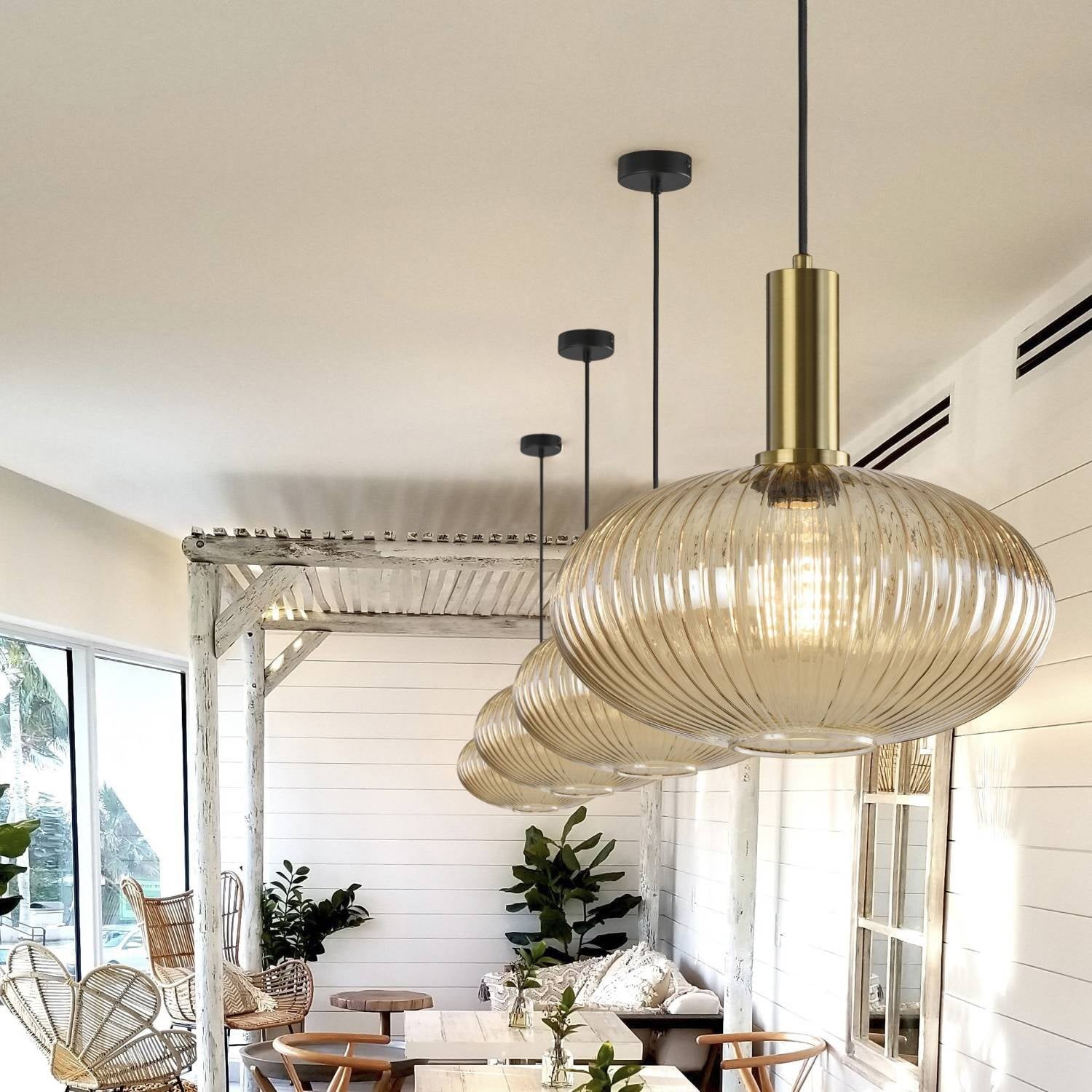 Verelle Ribbed Glass Pendant