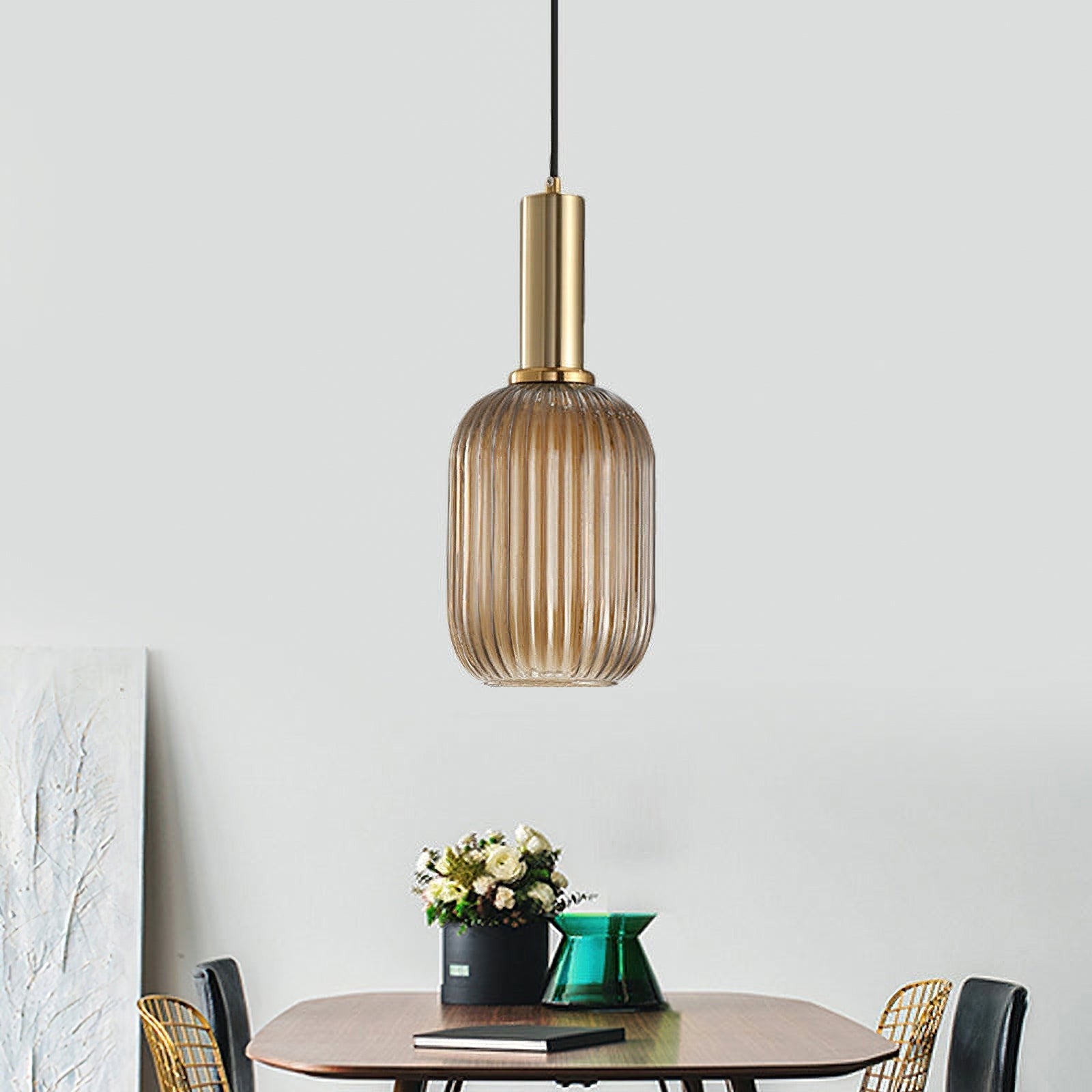 Verelle Ribbed Glass Pendant