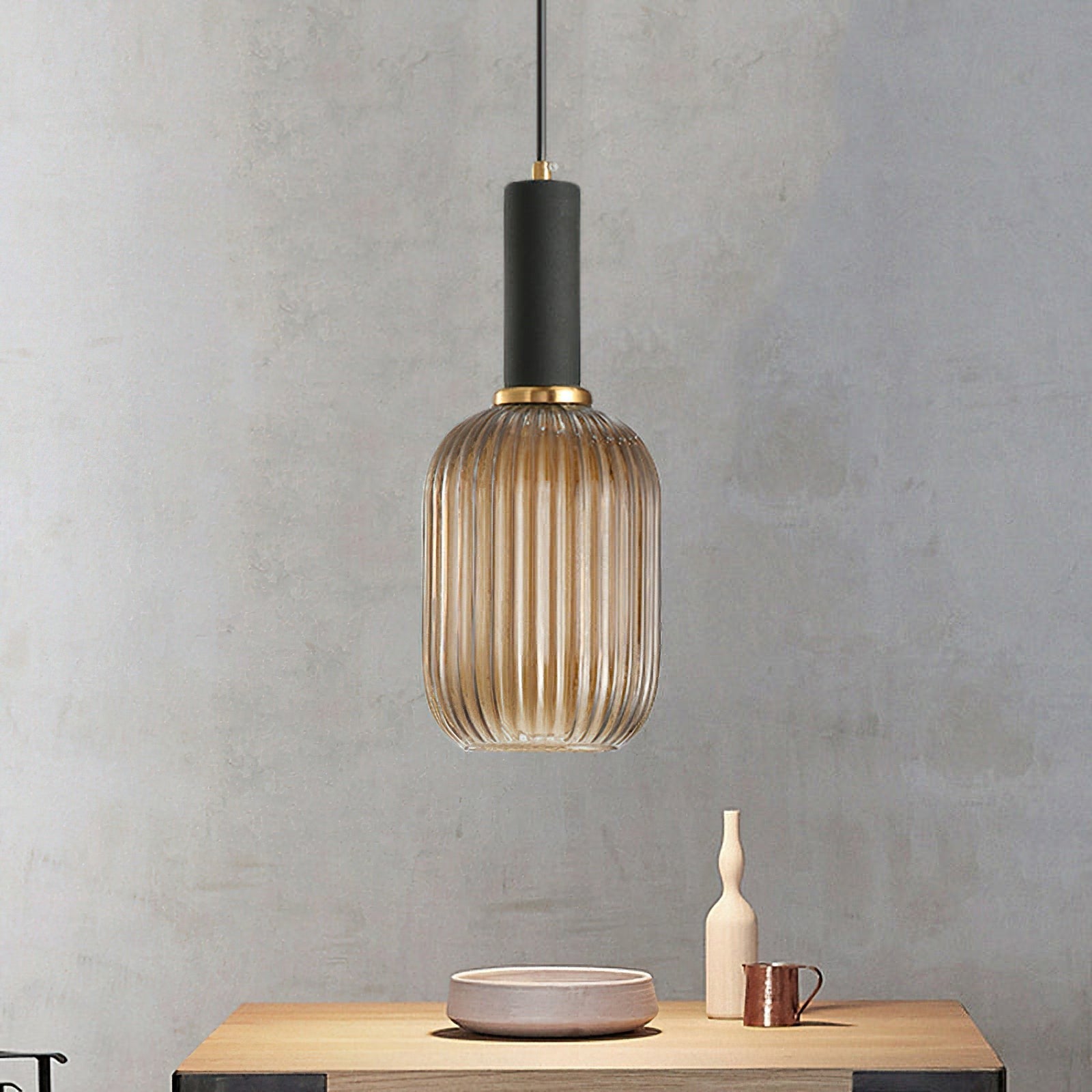 Verelle Ribbed Glass Pendant