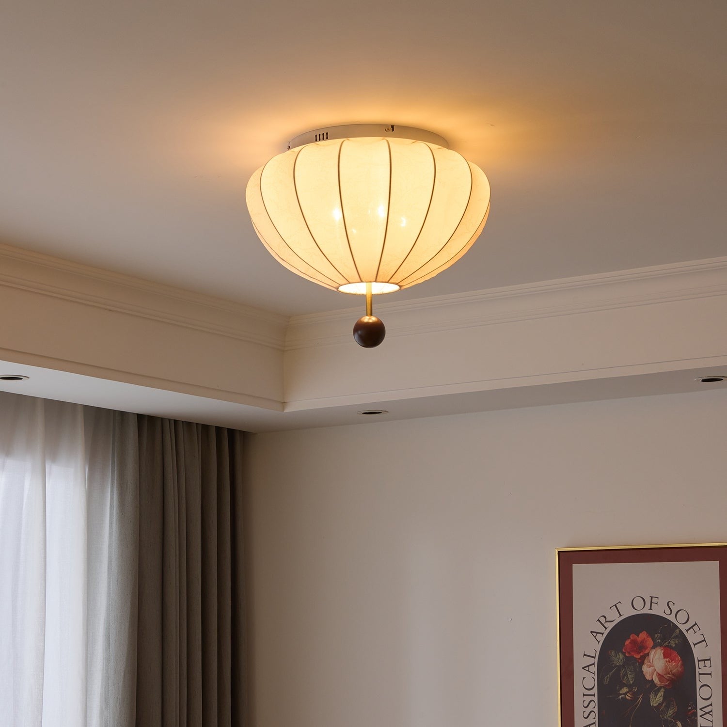 Walnora Fabric Drum Ceiling Light
